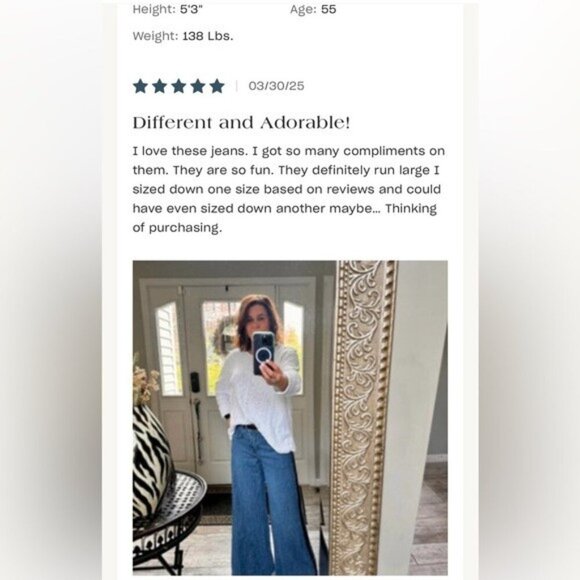 NWT Size 33 Tall (Waist 20.25") - The Adi Tuxedo Mid-Rise Flare Jeans by Pilcro - Picture 2 of 16